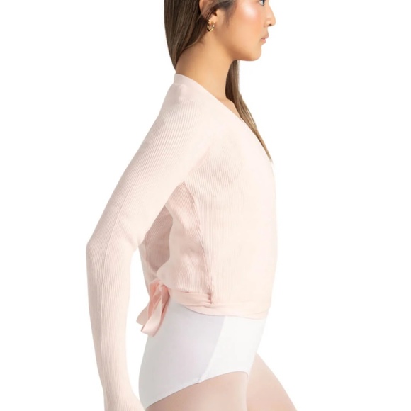 NWOT Harmonie by Capezio Ribbed Ballet Wrap Sweater Top - Picture 2 of 2